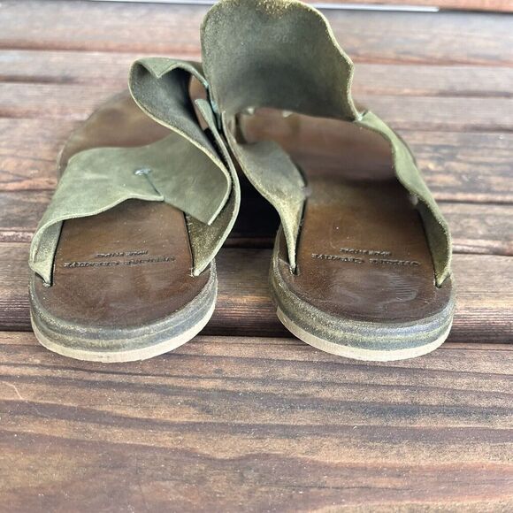 Officine Creative Green Leather Toe Ring Sandals Italy Women's Size 39.5 US 9.5 - Picture 9 of 12